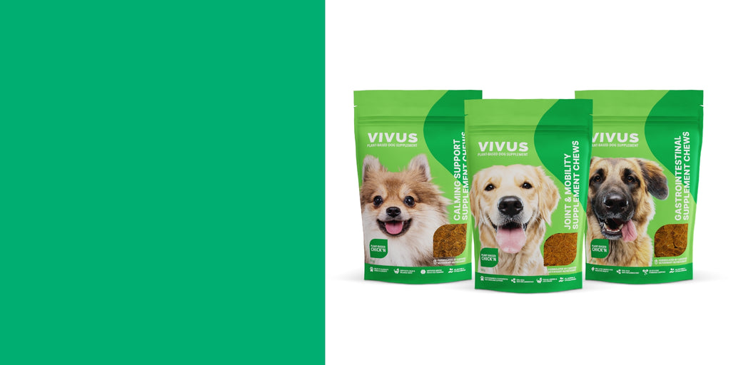 Vivus Pets dog supplement line-up.